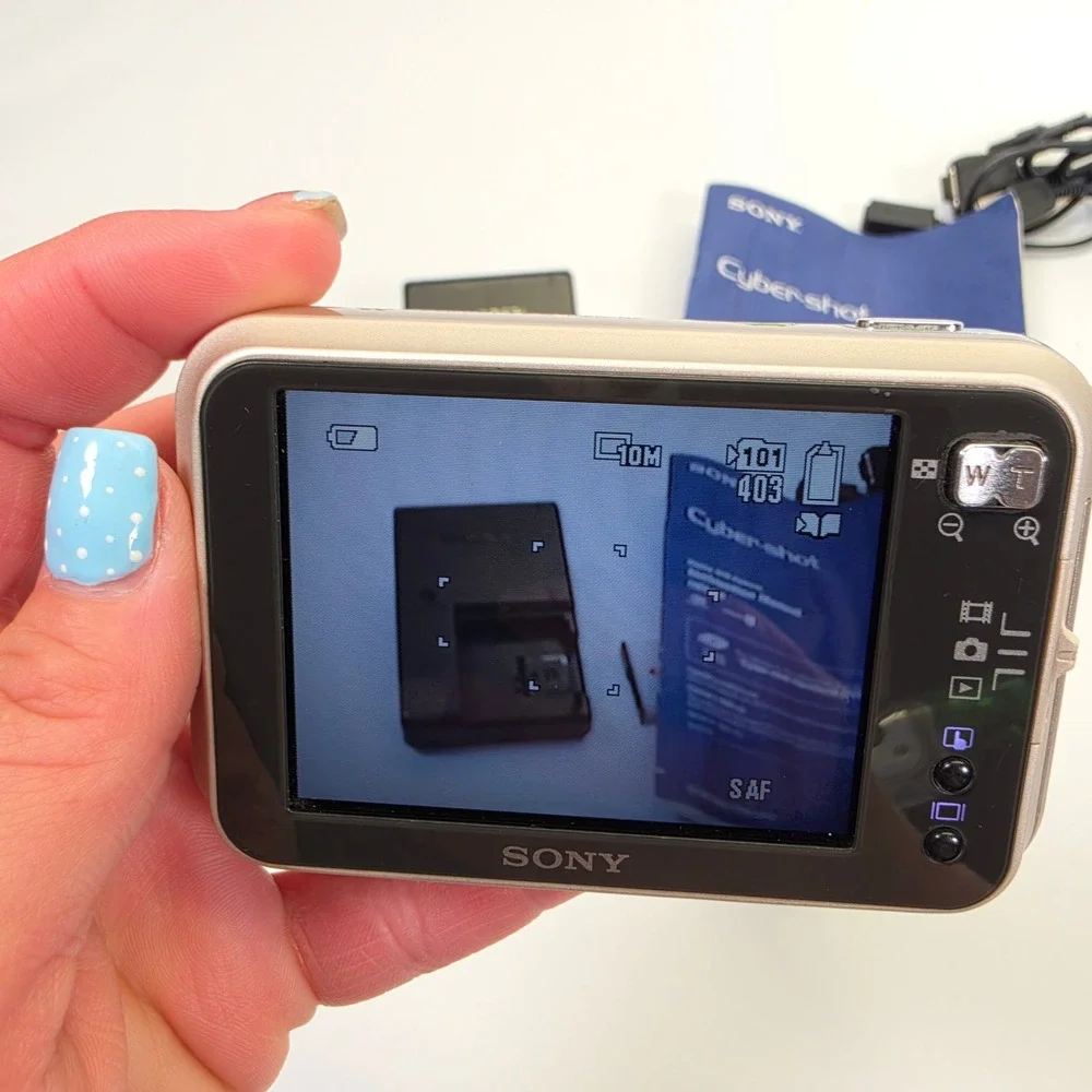 Sony Cyber-Shot DSC-N2 Digital Camera 10.1MP Gold Vario-Tessar Tested Bundle